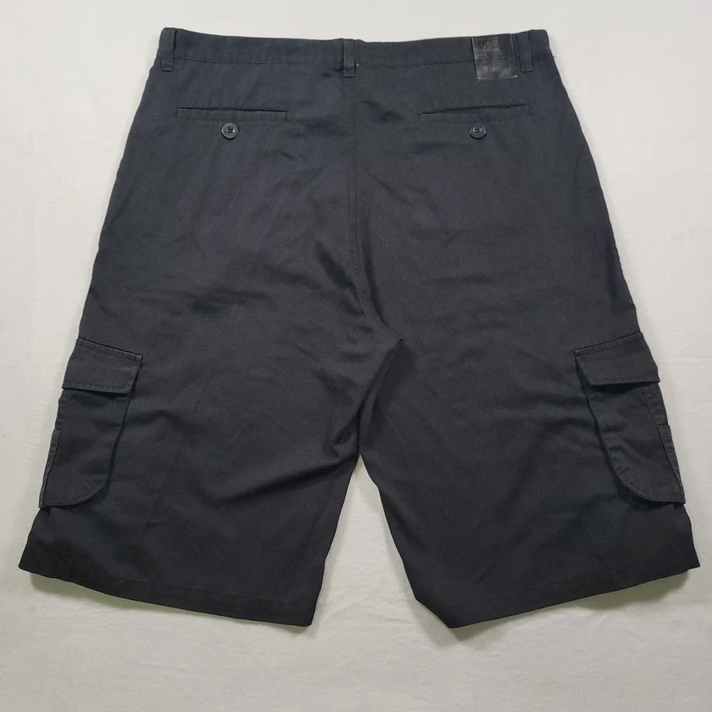 VTG Y2K Chams Cargo Shorts‎ Mens 38 Black Cotton Blend Baggy Skate